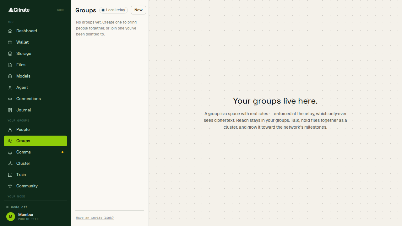 Groups: create and join groups, assign roles, and manage a roster.